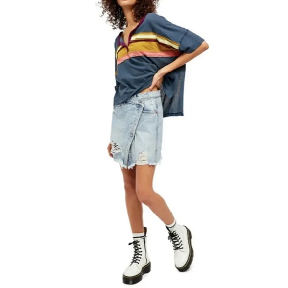 NWT Free People Parker Wrap Denim Skirt - Picture 2 of 9